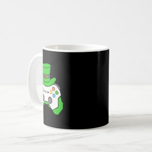 Boys St Patricks Day Video Game Controller Mens Ir Kaffeetasse (Vorderseite Links)