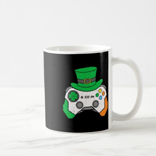 Boys St Patricks Day Video Game Controller Mens Ir Kaffeetasse (Rechts)
