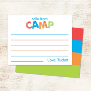 Boys Summer Camp Stationery farbenfroh rustikal Mitteilungskarte