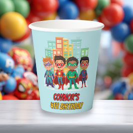 Boys Superhero Birthday Party Paper Cup Pappbecher