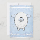 Boys Sweet Blue Sheep Baby Dusche Einladung (Vorderseite)