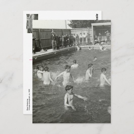 Boys Swimming, ca. 1920 Postkarte (Vorne/Hinten)