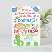 Boys Taco 2. Geburtstagseinladung Einladung (Stehend Vorderseite)