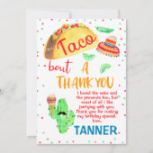 Boys Taco Fiesta Geburtstag Danke Karte (Vorderseite)