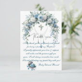 Boys Taufe Blue Cloud Dankeskarte (Stehend Vorderseite)