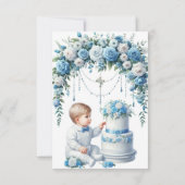 Boys Taufe Blue Cloud Dankeskarte (Rückseite)