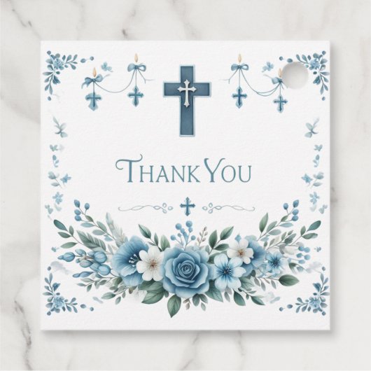 Boys Taufe Blue Cloud Geschenkanhänger (Rückseite)