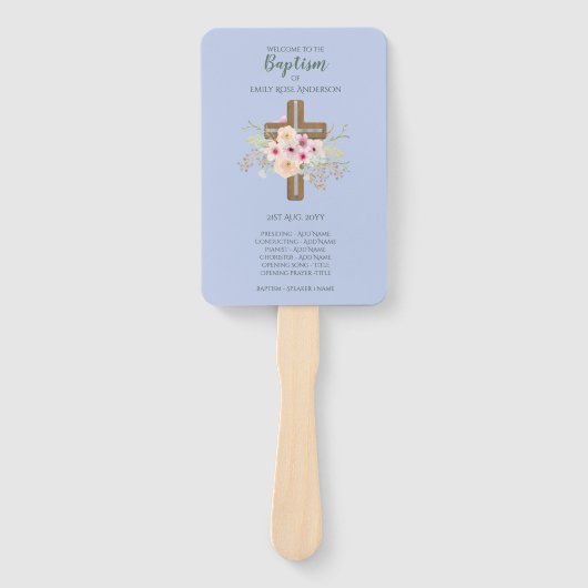 BOYS Taufprogramm Fan - mit Vorlagenfeldern Fächer (Vorderseite)