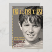 Boys Tech Magazine Foto Geburtstagsparty Einladung (Vorne/Hinten)