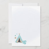 Boys Teepee Sleepover Invitation - Slumber Party Einladung (Rückseite)