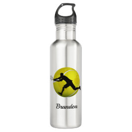 Boys Tennis Planet Ball & Player sein Name Kinder Edelstahlflasche