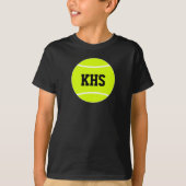 Boy's Tennis Player Custom School Letters T - Shir T-Shirt (Vorderseite)