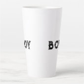 Boys Textname Schwarzer Text Color Latte Tasse (Vorderseite)
