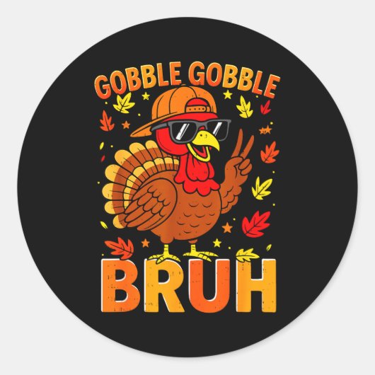 Boys Thanksgiving Bruh Turkey Gobble Family Boys G Runder Aufkleber (Vorderseite)