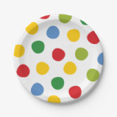 Boys Toys Birthday primäre Polka Dots Paper Teller (Vorderseite)