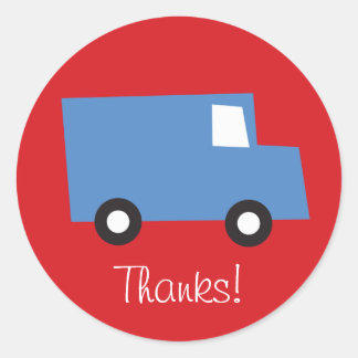 Boys Toys Blue Truck Geburtstag Danke Sticker