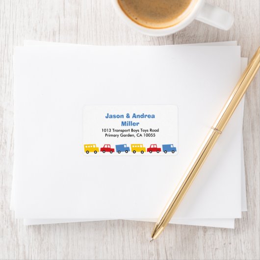 Boys Toys farbenfrohe Transport Car Bus Truck Adre Adressaufkleber (Insitu)