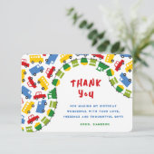 Boys Toys Fun Transport Pkw Bahn Foto Dankeskarte (Stehend Vorderseite)