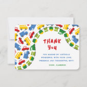 Boys Toys Fun Transport Pkw Bahn Foto Dankeskarte (Vorderseite)