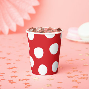Boys Toys Kindergeburtstag Party Polka Dots on Red Pappbecher