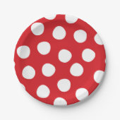 Boys Toys Kindergeburtstag Party Polka Dots on Red Pappteller (Vorderseite)