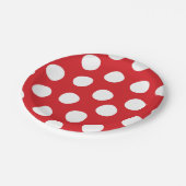 Boys Toys Kindergeburtstag Party Polka Dots on Red Pappteller (Schrägansicht)