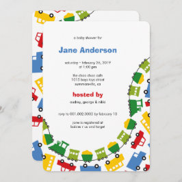 Boys Toys Niedlicher Transport Kinderdusche Einladung