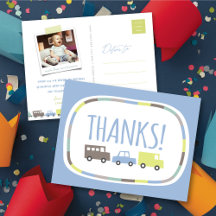 Boys Toys Pastel Blue Kid Geburtstagsparty Danke