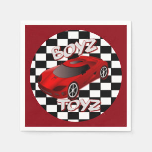Boys Toys Red Sports Car Napkins 2 Serviette