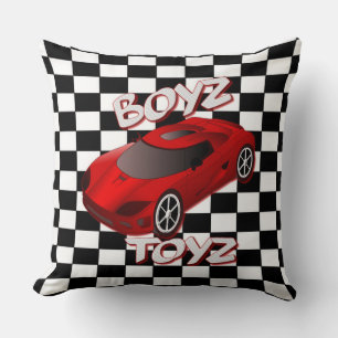 Boys Toys Red Sports Car Throw Kissen