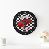 Boys Toys Red Sports Car Wall Clock 2 Große Wanduhr (Zuhause)