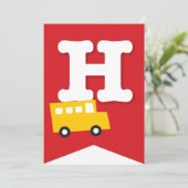 Boys Toys Transport Happy Birthday Party Banner Einladung (Stehend Vorderseite)