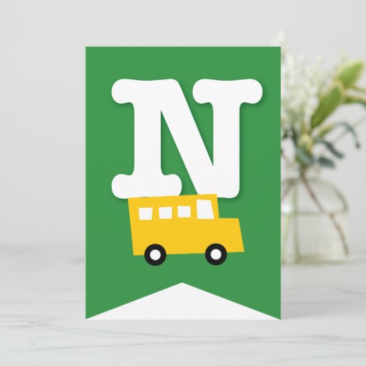 Boys Toys Transport Happy Birthday Party Banner Einladung (Stehend Vorderseite)