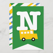 Boys Toys Transport Happy Birthday Party Banner Einladung (Vorne/Hinten)