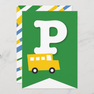 Boys Toys Transport Happy Birthday Party Banner Einladung