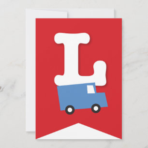Boys Toys Transport Happy Birthday Party Banner Einladung