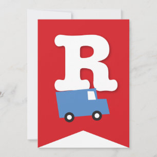 Boys Toys Transport Happy Birthday Party Banner Einladung