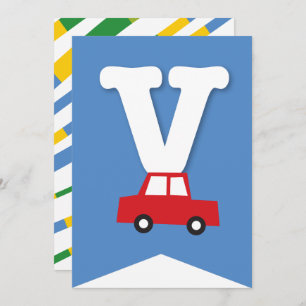 Boys Toys Transport Happy Birthday Party Banner Einladung