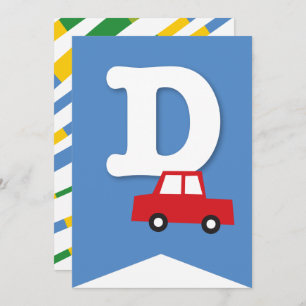 Boys Toys Transport Happy Birthday Party Banner Einladung