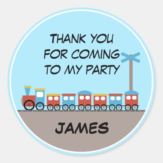 Boys Train Birthday Danke, Ihr Aufkleber (Vorderseite)