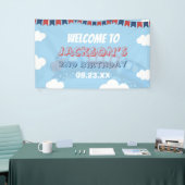 Boys Train Chugga Zwei Flag Blau Rot Weißer Geburt Banner (Messeveranstaltung)