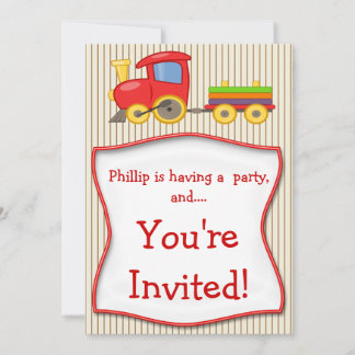 Boys Train Geburtstagsparty Einladung