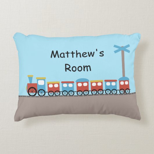 Boys Train Personalisiert Cushion Zierkissen (Vorderseite)