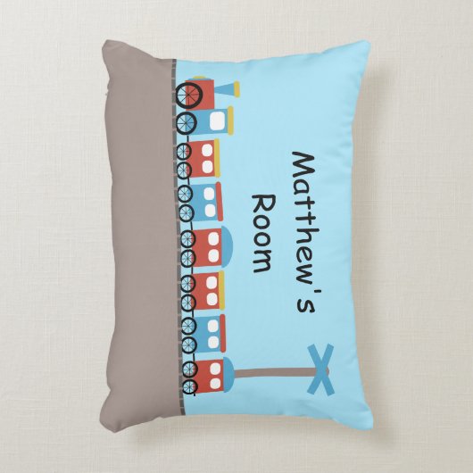 Boys Train Personalisiert Cushion Zierkissen (Vorderseite(Vertikal))