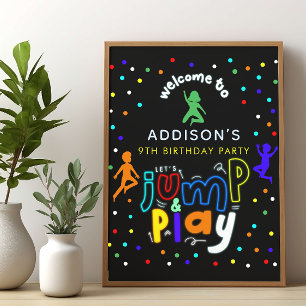 Boys Trampolin Park Geburtstag Begrüßungszeichen Poster