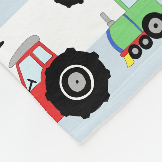 Boy's Transport Train Muster Name Kinder Fleecedecke (Ecke)