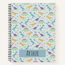 Boys Trendy Niedlich Blue T-Rex Dinosaur Muster Notizblock