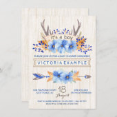 Boys Tribal Antler Fall Baby Shower Einladungen (Vorne/Hinten)