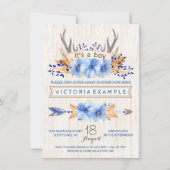 Boys Tribal Antler Fall Baby Shower Einladungen (Vorderseite)