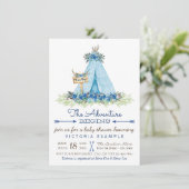 Boys Tribal Boho TeePee Baby Shower Einladungen (Stehend Vorderseite)